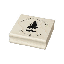 Einfache Tannenhochzeit Gummistempel