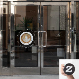 Einfache Tasse Kaffeerestaurant Öffnungsstunde Fensteraufkleber