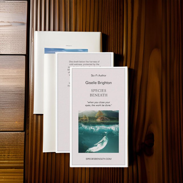 Einfache Taupe Autor-Werbeaktion Visitenkarte (Von Creator hochgeladen)