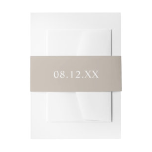 Einfache Taupe-Hochzeit Einladungsbanderole