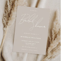 Einfache Taupe Moderne Elegantes Script-Brautparty