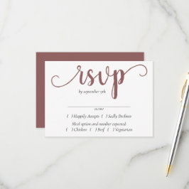 Einfache Taupe-Script | Wüste Rose Event Entree RSVP Karte