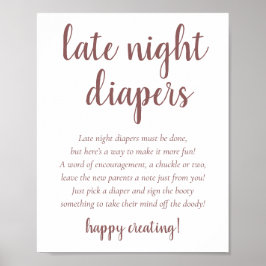 Einfache Taupe Spate Night Diapers | Wüste-Rose Poster