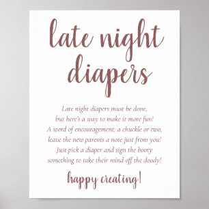 Einfache Taupe Spate Night Diapers   Wüste-Rose Poster