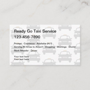 Einfache Taxi-Service Visitenkarten Vorlage Visitenkarte