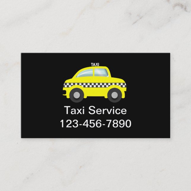 Einfache Taxi-Visitenkarten Visitenkarte (Vorderseite)