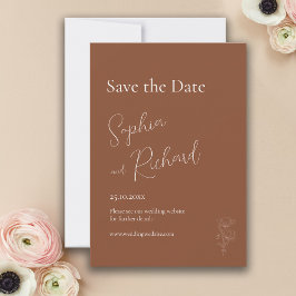 Einfache Terracotta Boho Save The Date