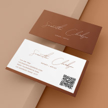 Einfache Terracotta-Handgeschriebener QR-Code