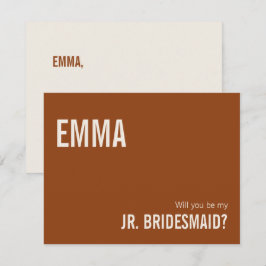 Einfache Terracotta Junior Bridesmaid Vorschlag Ca Mitteilungskarte