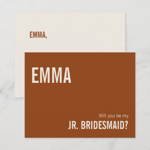 Einfache Terracotta Junior Bridesmaid Vorschlag Ca Mitteilungskarte