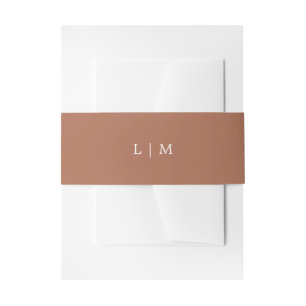 Einfache Terracotta Monogram Hochzeit Einladungsbanderole