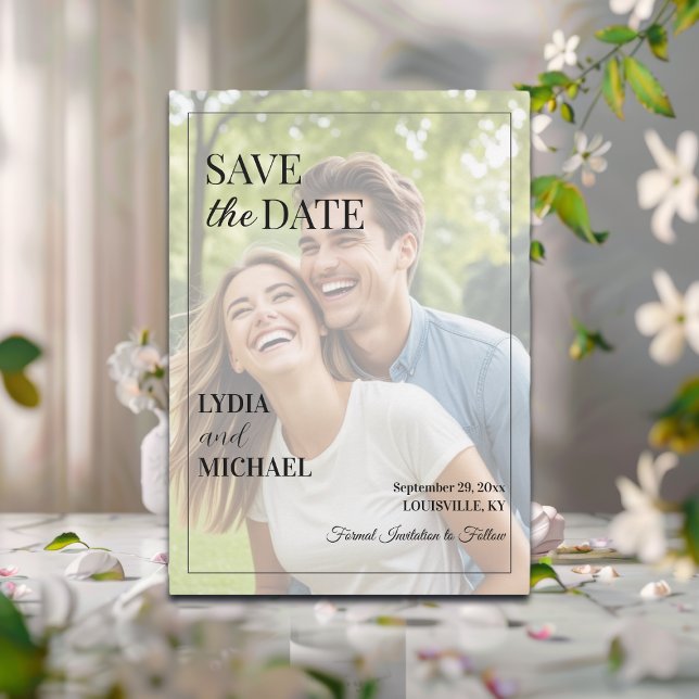 Einfache Textüberlagerungs-Foto Save The Date (Von Creator hochgeladen)