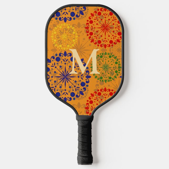 Einfache, texturierte Mandala Pickleball Schläger (Vorderseite)