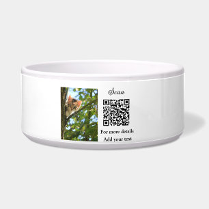 Einfache Tiernamendetails QR-Code Textfoto hinzufü Napf