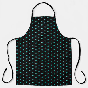 Einfache Tiny Heart Pattern - Schwarze und Aquamar Schürze