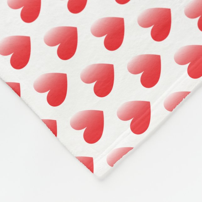 Einfache Tiny Heart Pattern - Weiße und rote Girls Fleecedecke (Ecke)
