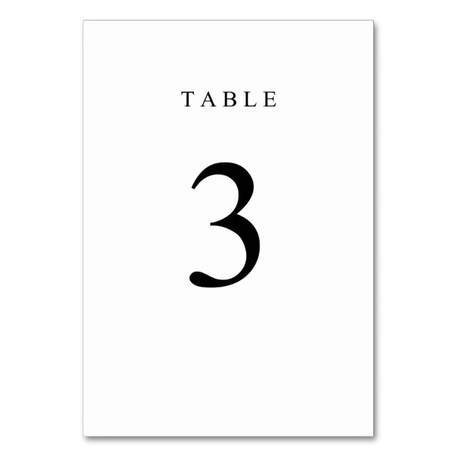 Einfache Tischnummer - 3 (Vorderseite)