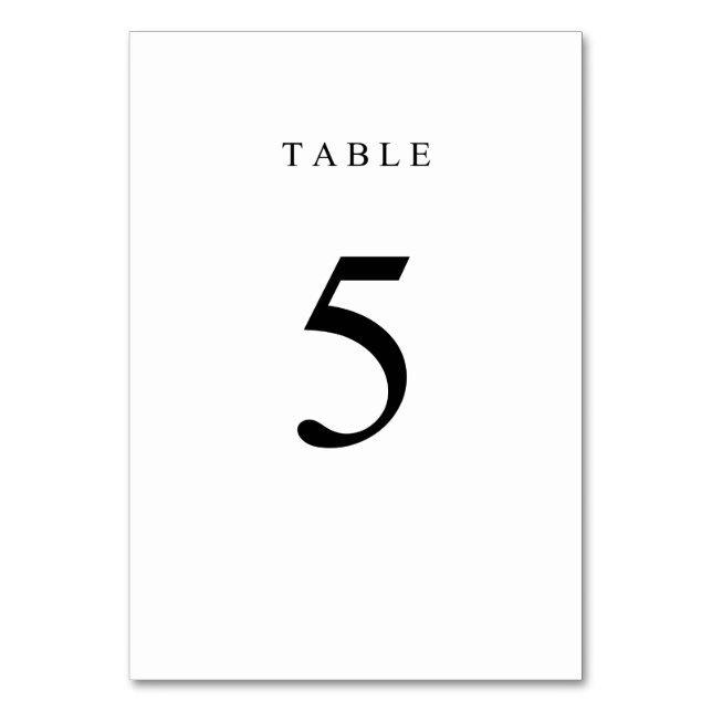 Einfache Tischnummer - 5 (Vorderseite)