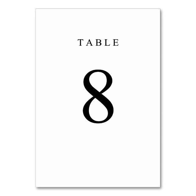 Einfache Tischnummer - 8 (Vorderseite)