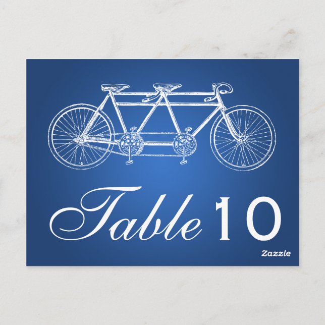 Einfache Tischnummer Tandem Bike Blue (Rückseite)