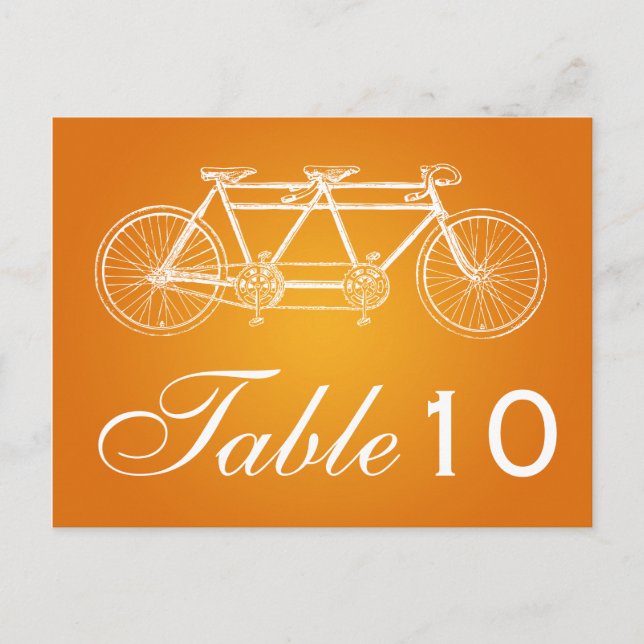 Einfache Tischnummer Tandem Bike Orange (Vorderseite)