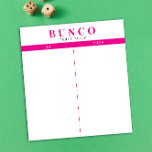 Einfache Tischtennisplatte (Hot Pink und White Bun Notizblock<br><div class="desc">Werft ein Blatt auf jeden Tisch für die Person,  die die Partitur behalte,  und strafft euer Bunco Spiel mit diesen bereit zu gehen und einfach zu verwenden,  reißen Tally Sheets mit zwei leeren Spalten und fuchsia heißen rosa Akzente.</div>
