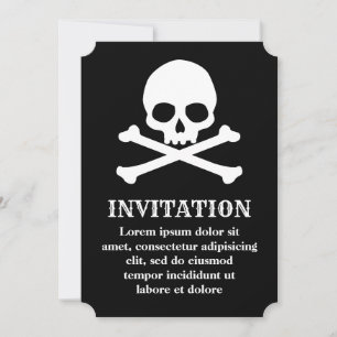 Einfache Totenkopf-und-Kreuzknochen-Einladung Einladung