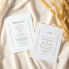 Einfache traditionelle Monogramm in einer Hochzeit Einladung