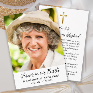 Einfache Trauerfoto-Christen-Kreuz-Gebetskarte
