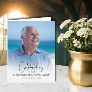 Einfache Trauerfoto gefaltet Dankeskarte