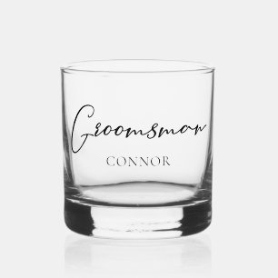 Einfache Trauzeuge-anpassbare Bachelor-Party Whiskyglas
