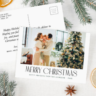 Einfache trendige Foto Weihnachtskarte Postkarte