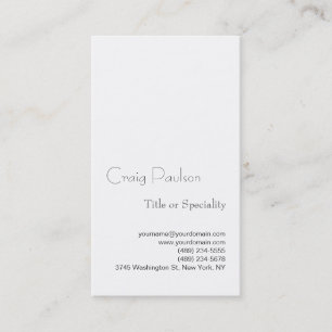 Einfache trendige White Consultant Business Card Visitenkarte