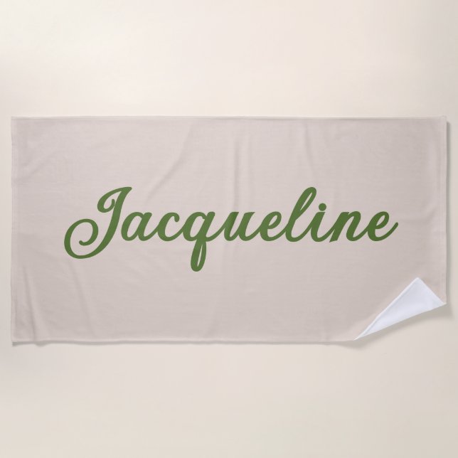 Einfache trendy Green + Beige Wedding Party Strandtuch (Vorderseite)