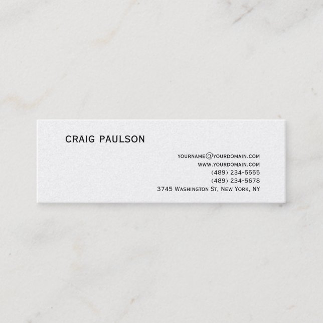 Einfache trendy Niedliche Pearl Business Card Mini Visitenkarte (Vorderseite)