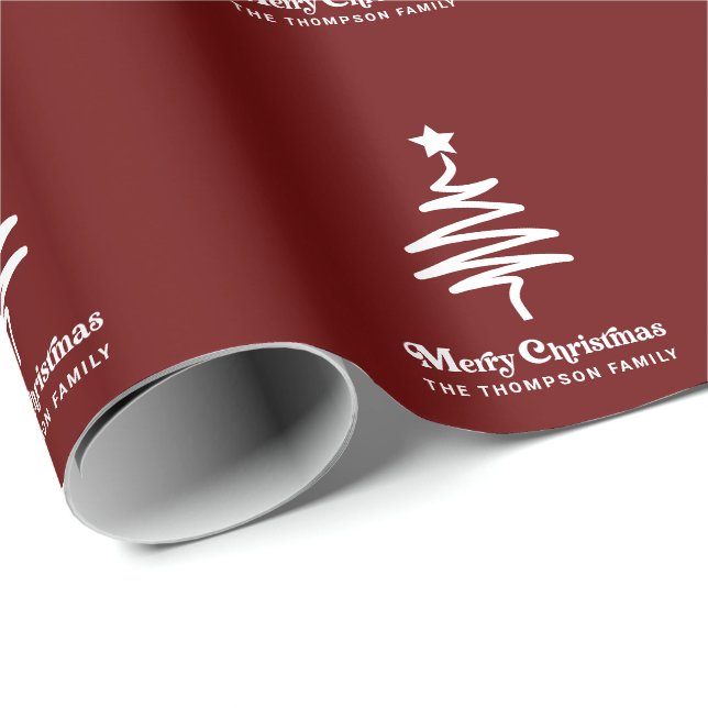 Einfache trendy Retro Personalisierte Weihnachten Geschenkpapier (Rolleneckpunkt)