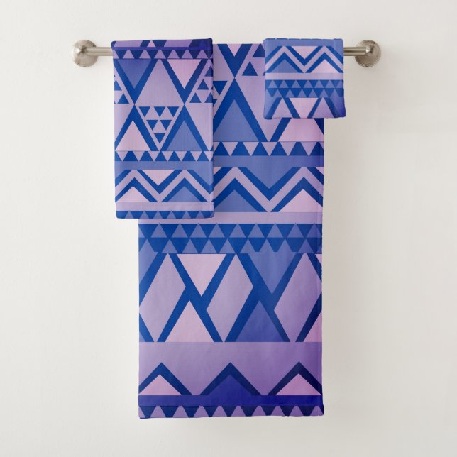 Einfache Tribal Art Muster Violet Badhandtuch Set (Insitu)