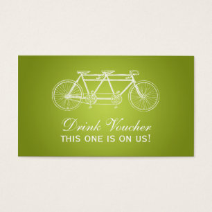 Einfache Trinkgutscheine Tandem Bike Limettengrün