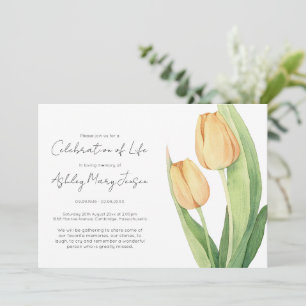 Einfache Tulpen-Feier-des-Lebens-Beerdigung Einladung