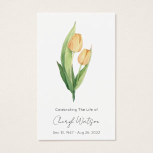 Einfache Tulpengedenkkarte für die Trauerfeier