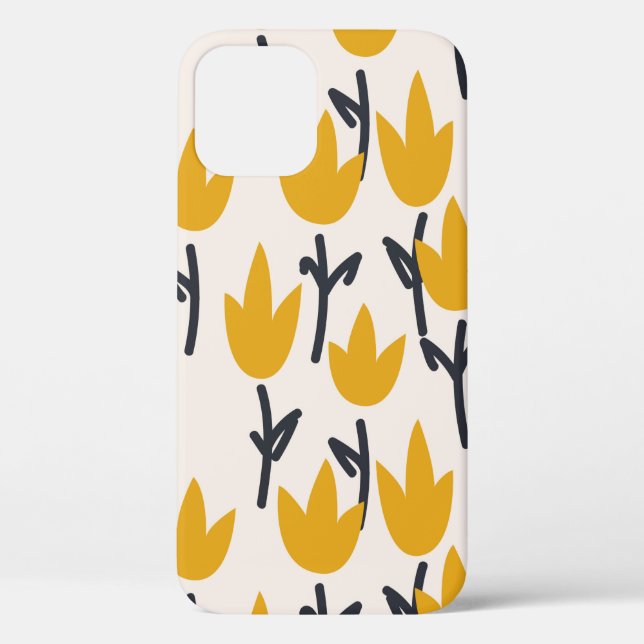 Einfache Tulpenmuster-Blume Case-Mate iPhone Hülle (Rückseite)