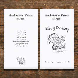 Einfache Türkei-Farm vertikal Visitenkarte