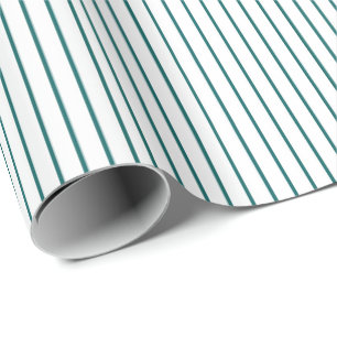 Einfache Türkis-Pinstripe Minimalistische Allerlei Geschenkpapier