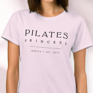 Einfache Typografie Benutzerdefiniertes Rosa Pilat T-Shirt