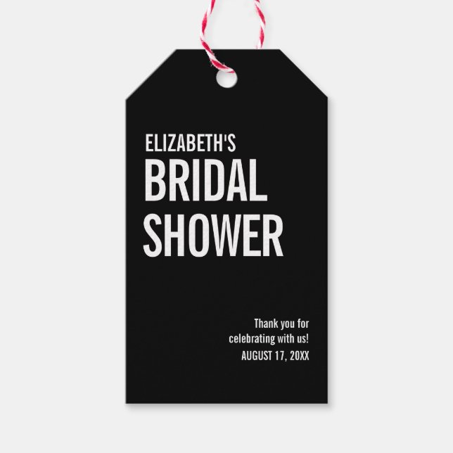 Einfache Typografie Bridal Vielen Dank Geschenkanhänger (Vorderseite)