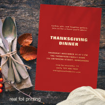 Einfache Typografie Erntedank Dinner Red Real