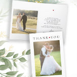 Einfache Typografie Foto Hochzeit danke Karte<br><div class="desc">Minimalistische,  trendige und schicke Hochzeit danke Ihnen personalisierte gefaltete Karte mit zwei Fotos,  Ihren eigenen Text,  und Unterschrift.</div>