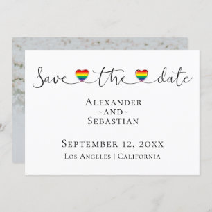 Einfache Typografie Gay Wedding rettet das Datum Save The Date