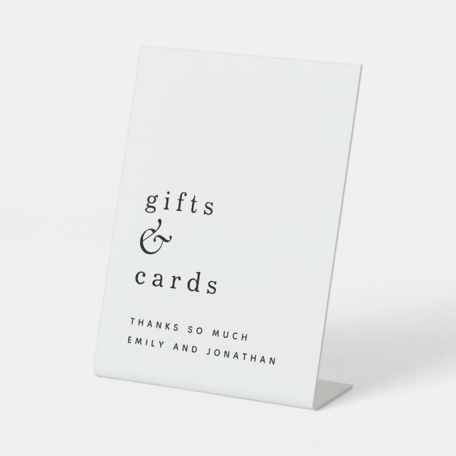 Einfache Typografie-Geschenkkarten Hochzeiten Schw Sockelschild (Vorderseite)