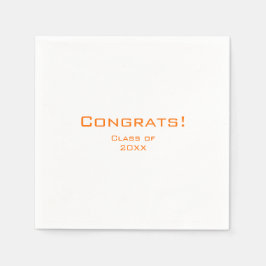 Einfache Typografie Graduation Party Orange Serviette